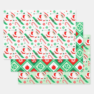 Schneeskisport Skiurlaub Geschenkverpackungspapier Geschenkpapier Set