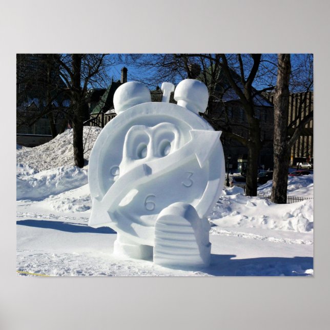 Schneeskulptur, Quebec, Kanada Poster (Vorne)