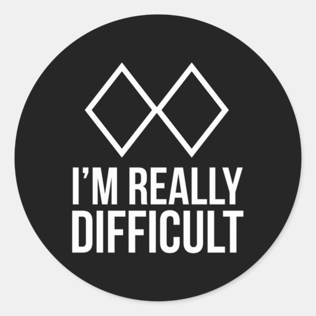 Schneesnowboard ich bin wirklich schwierig runder aufkleber (Vorderseite)