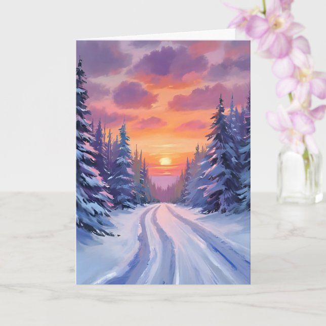 Schneesonntag | Winterliche Berglandschaft Karte (Orchidee)