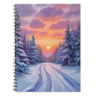 Schneesonntag Winterliche Berglandschaft Notizblock