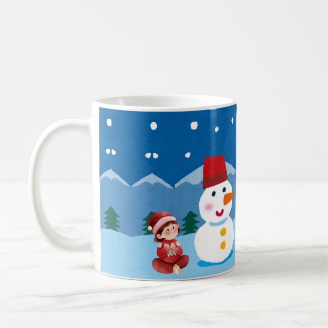 Schneespiel im Mondlicht Kaffeetasse (Links)