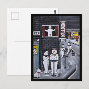 Schneestadt-Gemälde von Alfred Fox Postkarte