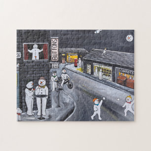 Schneestadt-Gemälde von Alfred Fox Puzzle