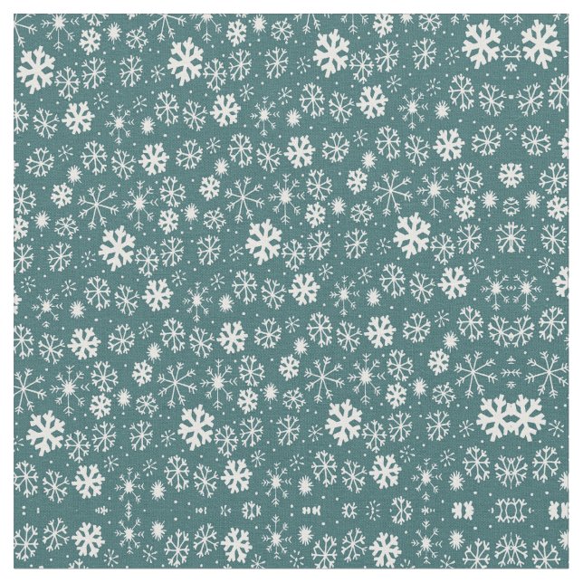 Schneesturm in Aqua Blue Stoff (Nahaufnahme)
