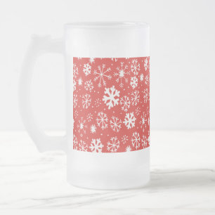 Schneesturm mit Mohnrot Mattglas Bierglas