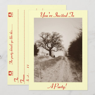 Schneeszene Foto Weihnachten Party Einladung