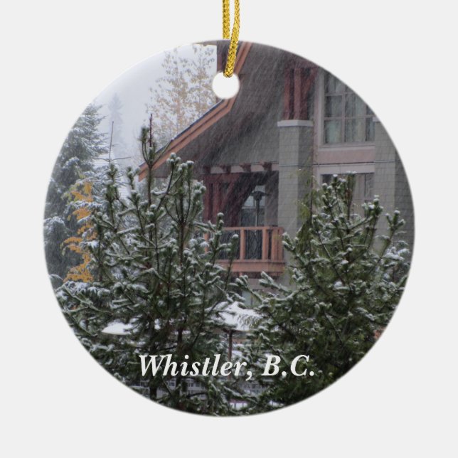 Schneeszene in Whistler, B.C. Keramikornament (Vorne)