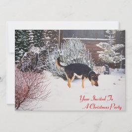 Schneeszene mit niedlichen Schwarz-Bein-Weihnachte Einladung