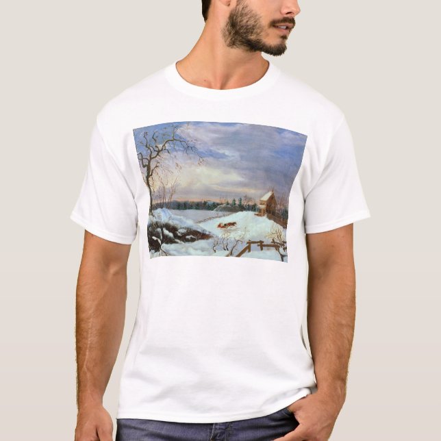 Schneeszene, Neu-England T-Shirt (Vorderseite)