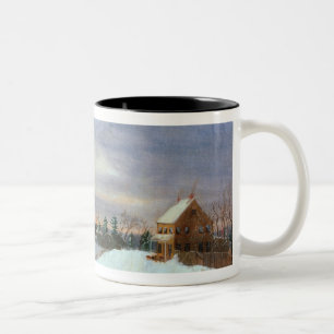 Schneeszene, Neu-England Zweifarbige Tasse
