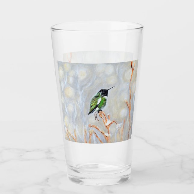 Schneetag Hummingbird Malglas Glas (Vorderseite)