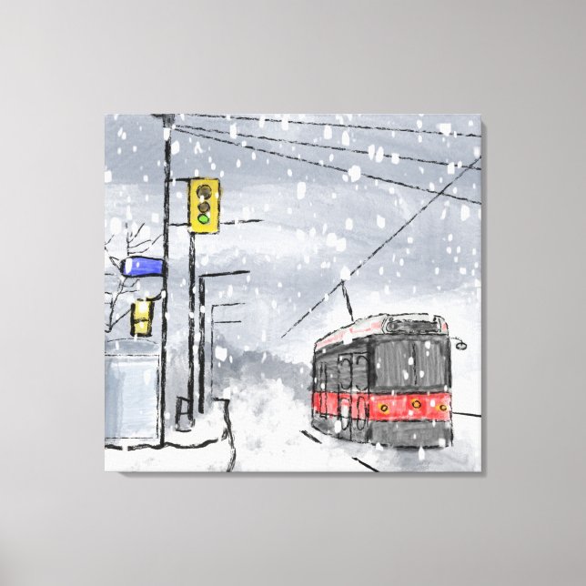 Schneetag in Toronto Leinwanddruck (Vorderseite)