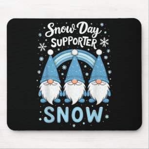Schneetag Niedlicher blauer Regenbogen Gno Mousepad