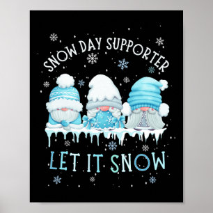Schneetag-Unterstützer lassen es Niedlichen blauen Poster