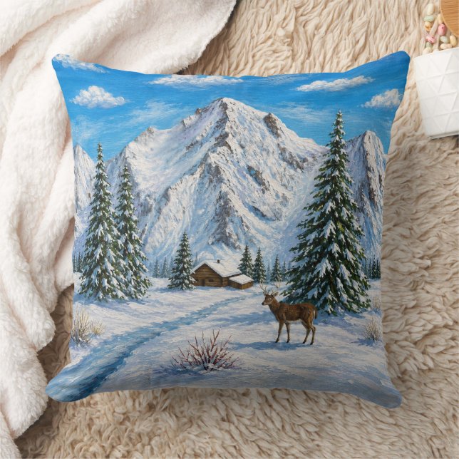 Schneetal im Gebirge Kissen (Decke)