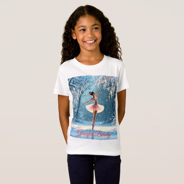 Schneetanz Ballerina Winter Beauty Art T-Shirt (Vorne ganz)