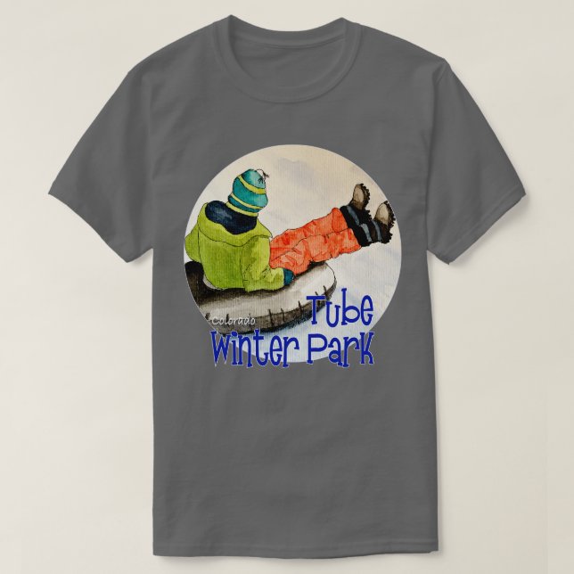 Schneetubeln im Winter Park Colorado T-Shirt (Design vorne)