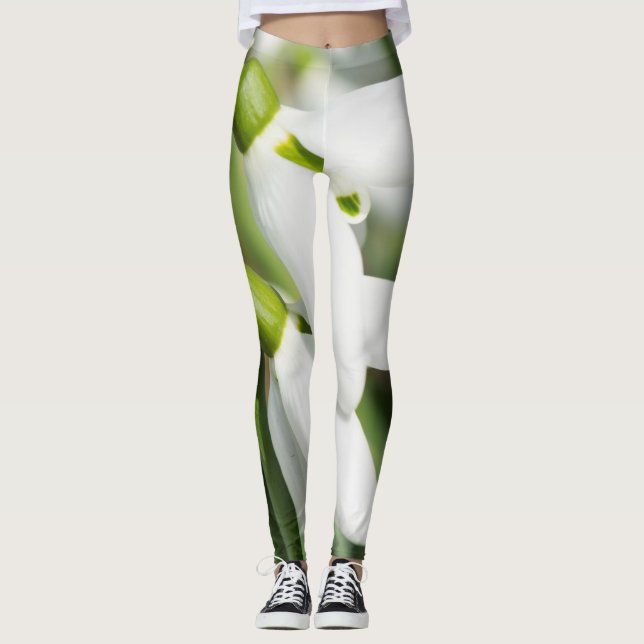 Schneeverfahren-Blume Leggings (Vorderseite)