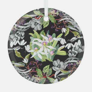 Schneeverfahren & Orchideen: Schwarzes Muster Ornament Aus Glas