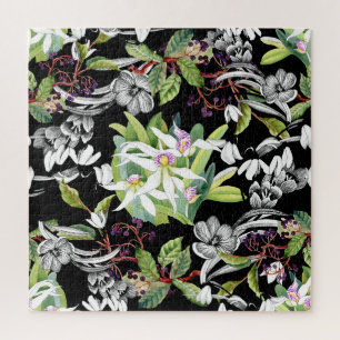 Schneeverfahren & Orchideen: Schwarzes Muster Puzzle