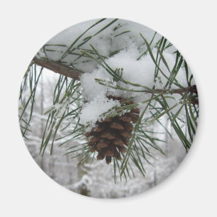 Schneeverzweig Winter Naturfotografie Magnet