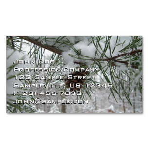 Schneeverzweig Winter Naturfotografie Magnetische Visitenkarte