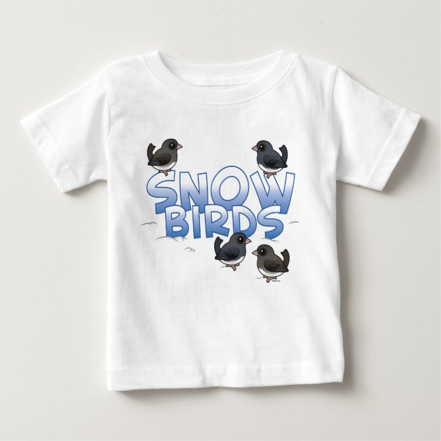 Schneevögel Baby T-shirt (Vorderseite)