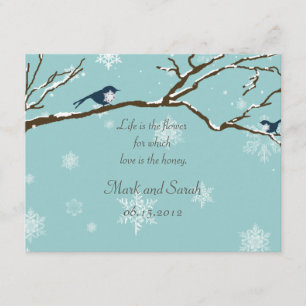 Schneevögel und Schneeflocken Robin Blue UAWG RSVP Karte