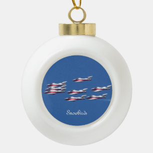 Schneevogelball oder Schneeflockenornament Keramik Kugel-Ornament