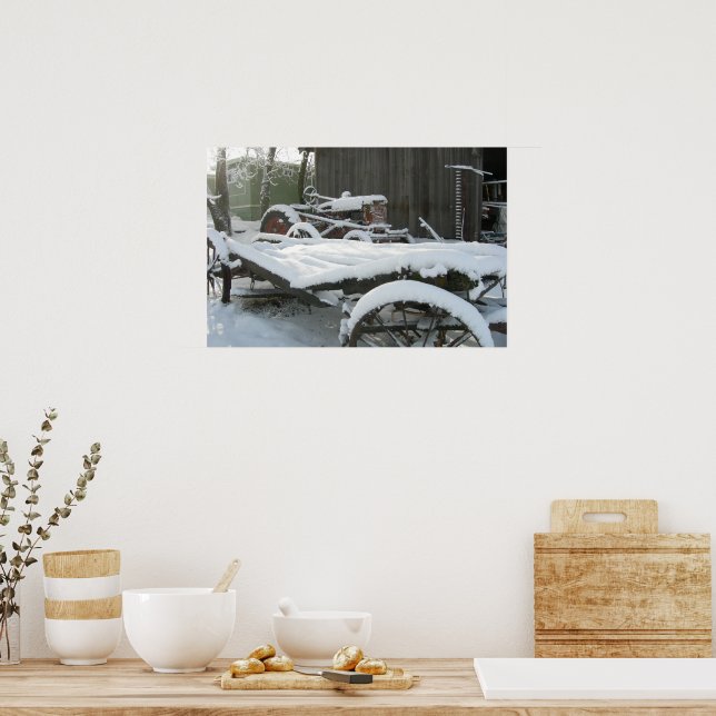 Schneewagen Poster (Küche)