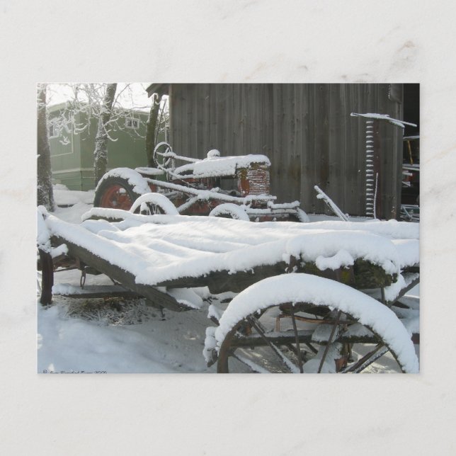 Schneewagen Postkarte (Vorderseite)