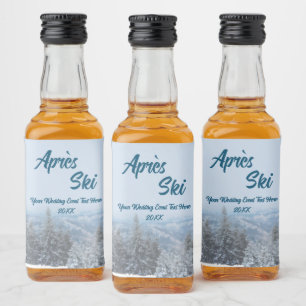 Schneewald Apres Ski Wedding Event Alkoholflaschenetikett