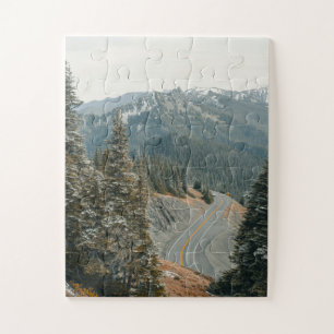 Schneewald auf dem Highway Puzzle