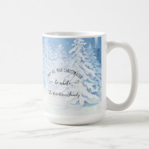 Schneewald Bäume Hirschfest Weihnachtsfamilie Kaffeetasse