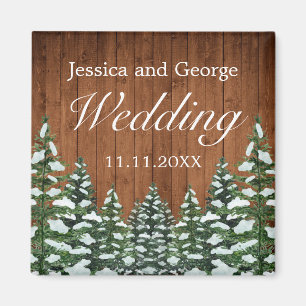 Schneewald & Forstland Kiefernhochzeit Magnet