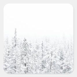 Schneewald Quadratischer Aufkleber