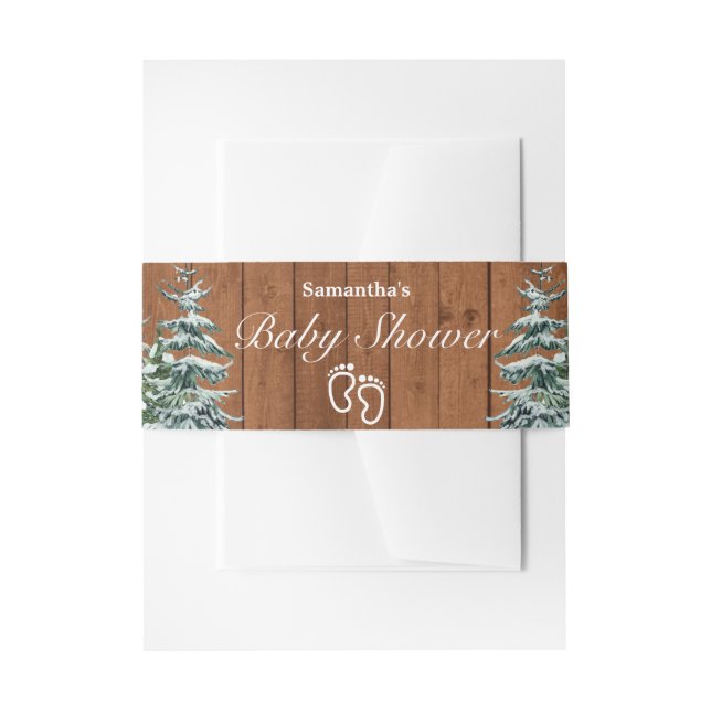 Schneewald- und Waldfüßler Pinienjunge Dusche Einladungsbanderole (Vorderseite Beispiel)