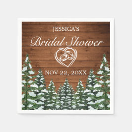Schneewald und Waldkiefer Brautparty Serviette