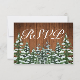 Schneewald- und Waldpfannenhochzeit RSVP Karte
