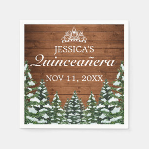 Schneewald & Wald Landpfanne Tiara Quinceñera Serviette