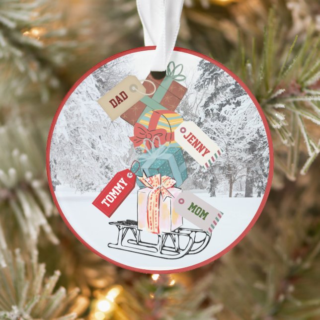 Schneewald Weihnachtsgeschenke Name Niedlich Vinta Ornament (Baum)