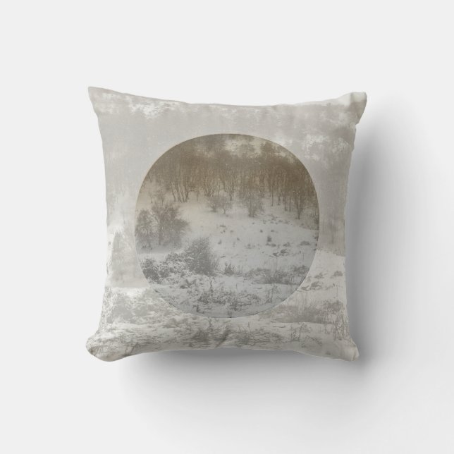 Schneewald Winter Hintergrund geometrisch Kissen (Vorderseite)