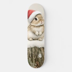 Schneewald-Winterwald-Weihnachts-Hase-Vogel Skateboard