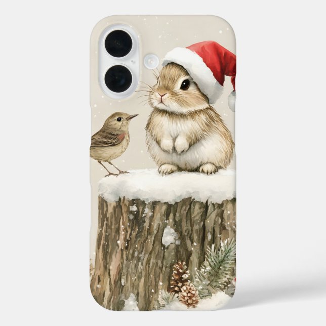 Schneewald Winterwald Weihnachtsbaum Bunny Bird Case-Mate iPhone Hülle (Rückseite)
