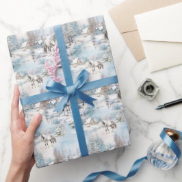 Schneewaldlandschaft im Winter Geschenkpapier