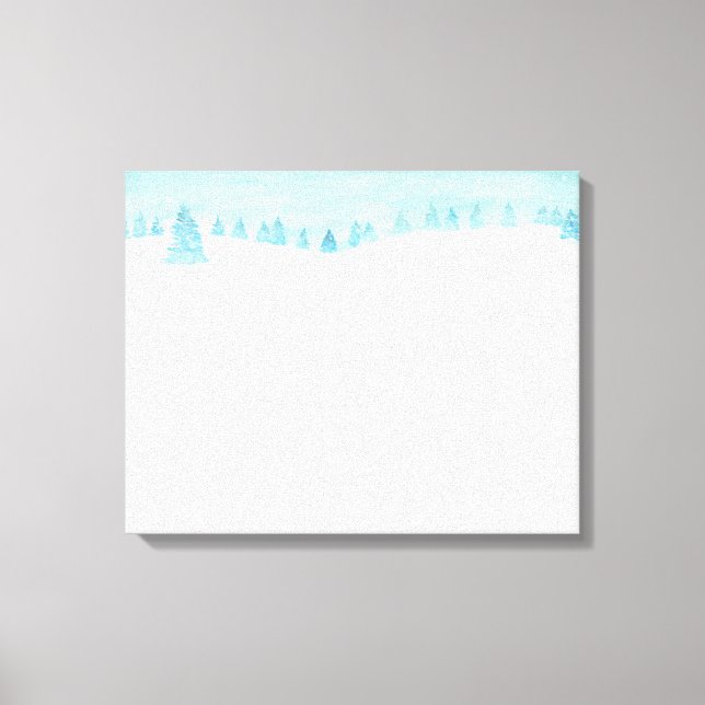 Schneewaldlandschaft mit Bäumen Leinwanddruck (Vorderseite)