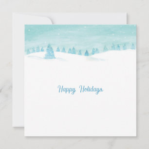 Schneewaldlandschaft mit spruce Trees glücklich Feiertagskarte