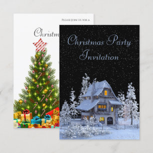 Schneewaldlandschaft Weihnachtsfest Party Einladung