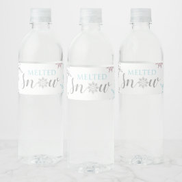 Schneewasser Flasche Labels blaue Schneeflocken Wasserflaschenetikett